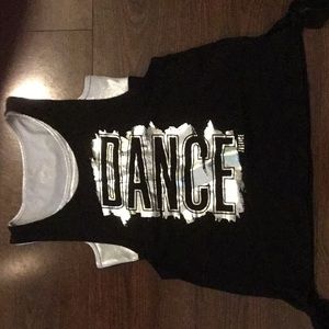 Girls Justice black dance tank top